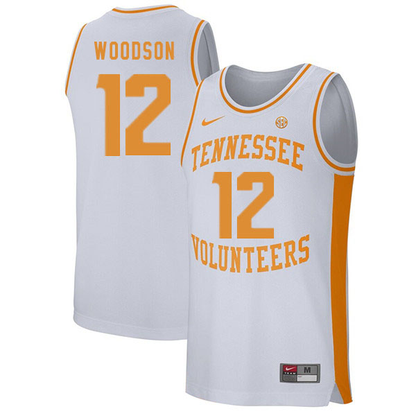 Men #12 Brad Woodson Tennessee Volunteers College Basketball Jerseys Sale-White